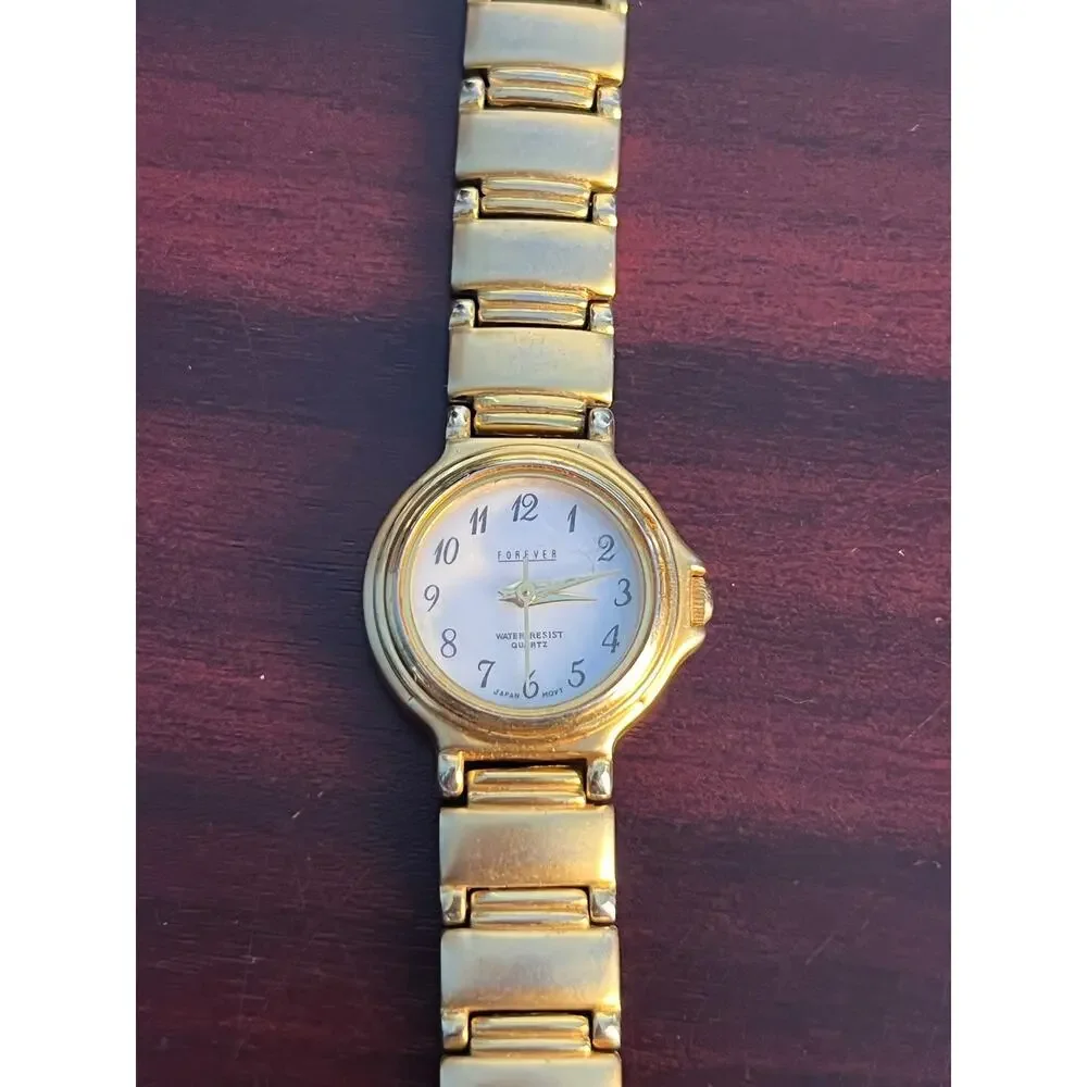 VTG Forever Watch Gold Tone Japan MOVT Not test
